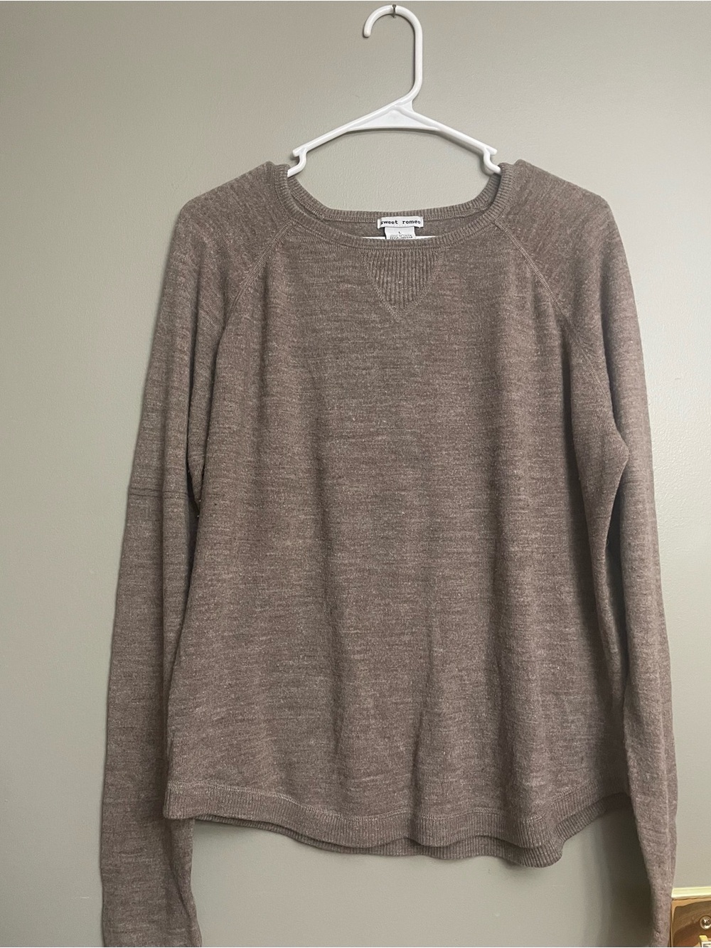 Sweet Romeo Taupe Crewneck Sweater